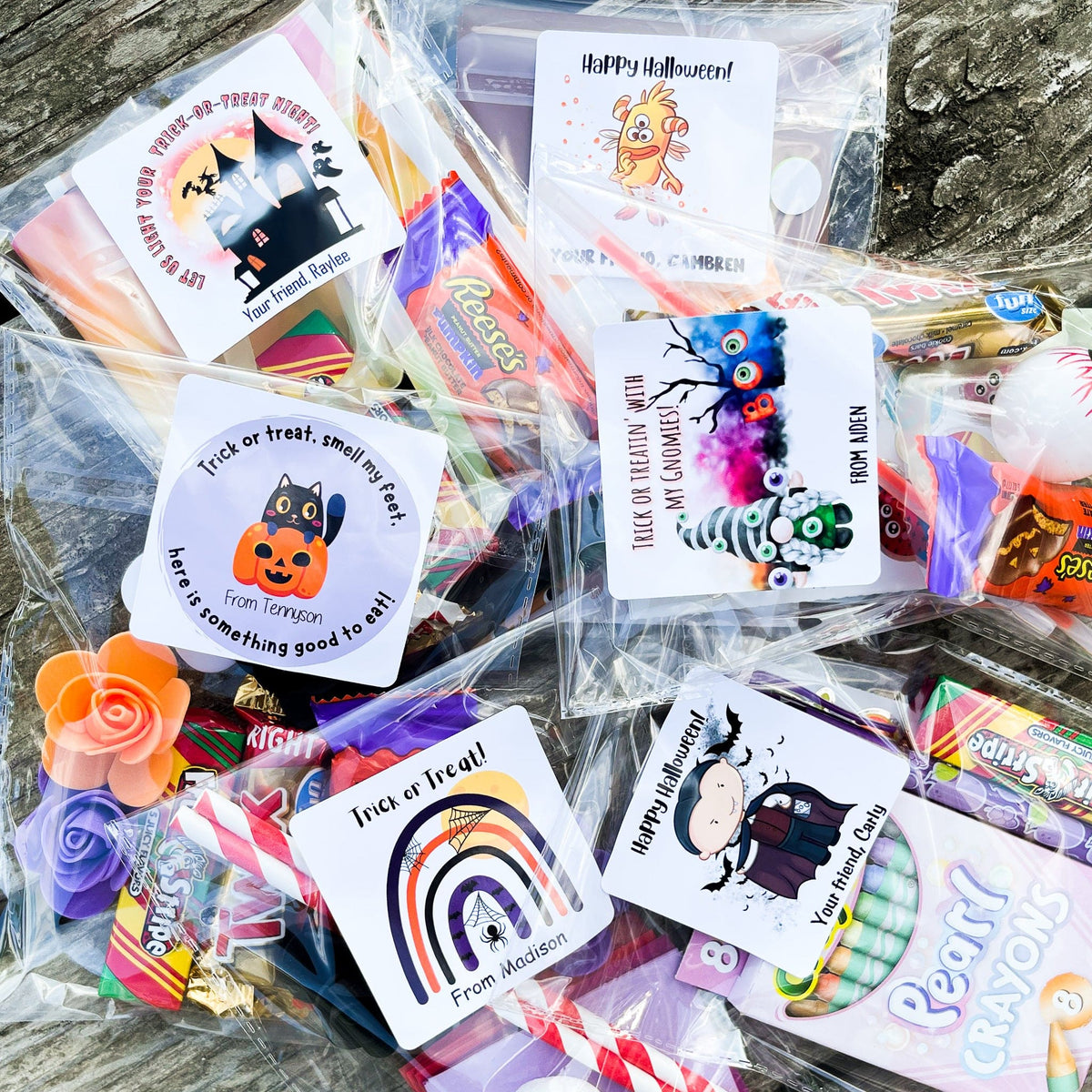 Personalised Halloween trick or treat bag, Stickerscape