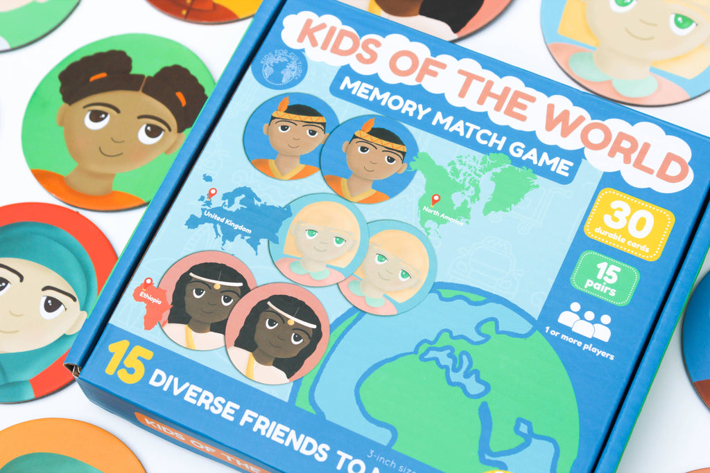 kids of the world memory match children's educational game box and chits 