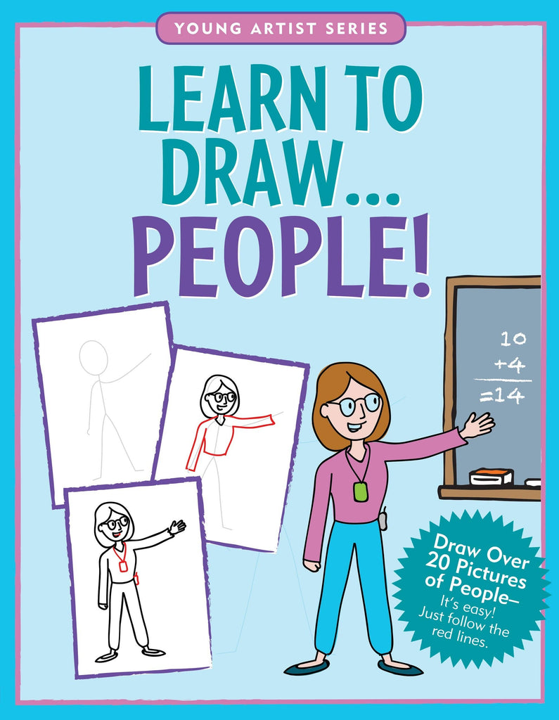 learn to draw people children's book cover showing a teacher