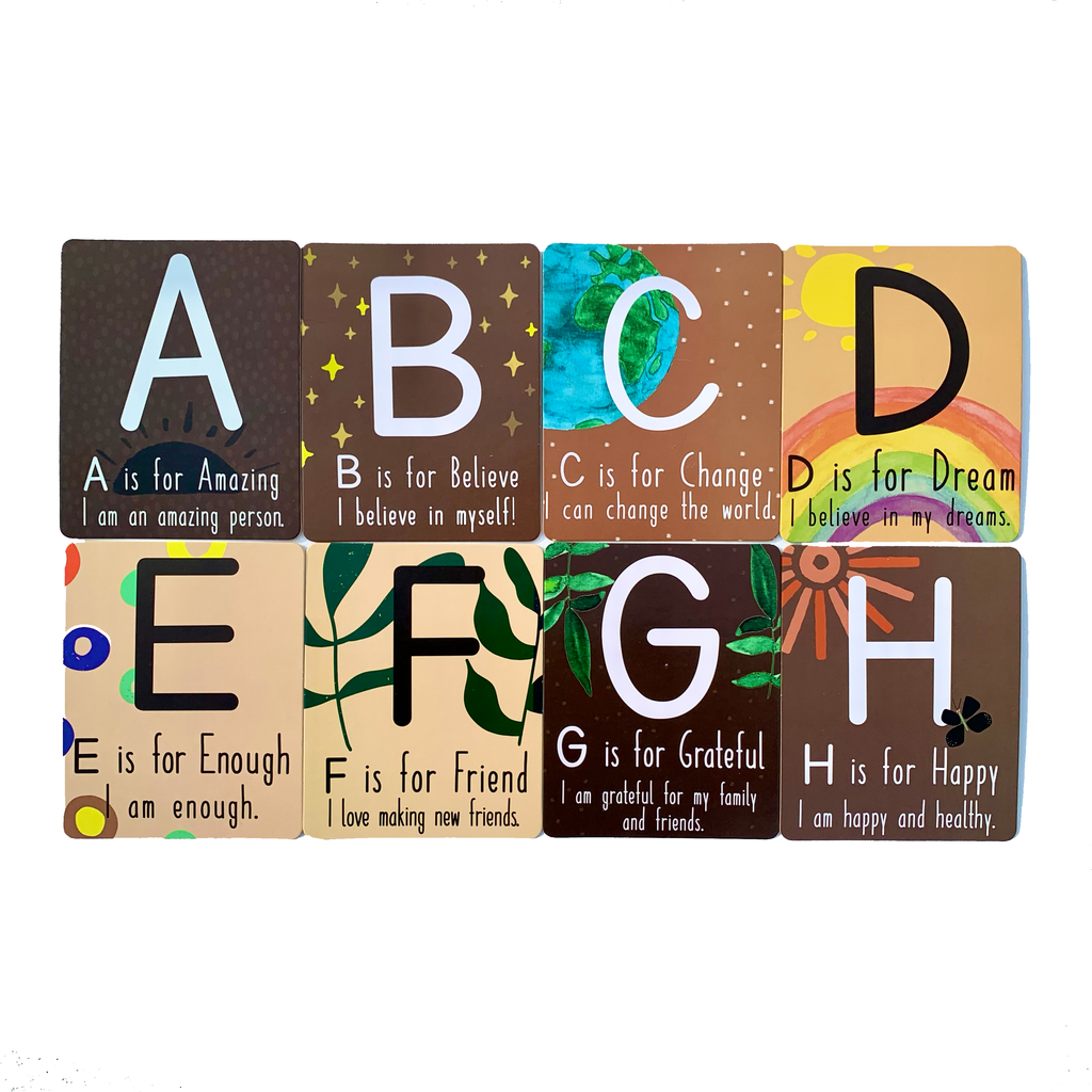 alphabet memory flashcards for kids, educational toys for kids, affirmations for children