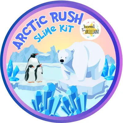 arctic rush slime kit, polar bear, penguins in the snow