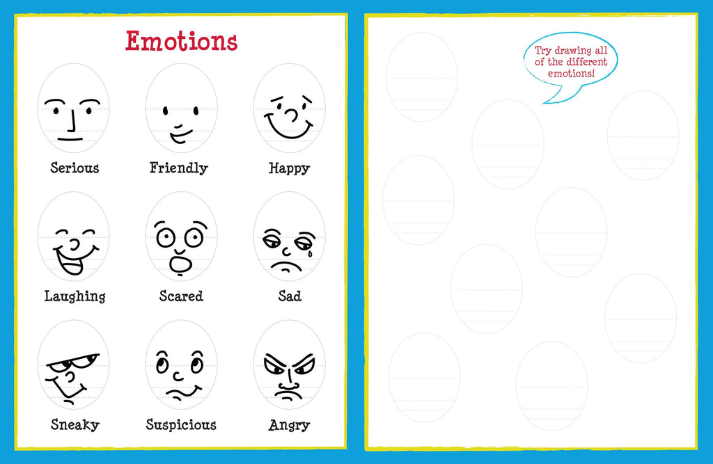 children learn to draw book showing emotions